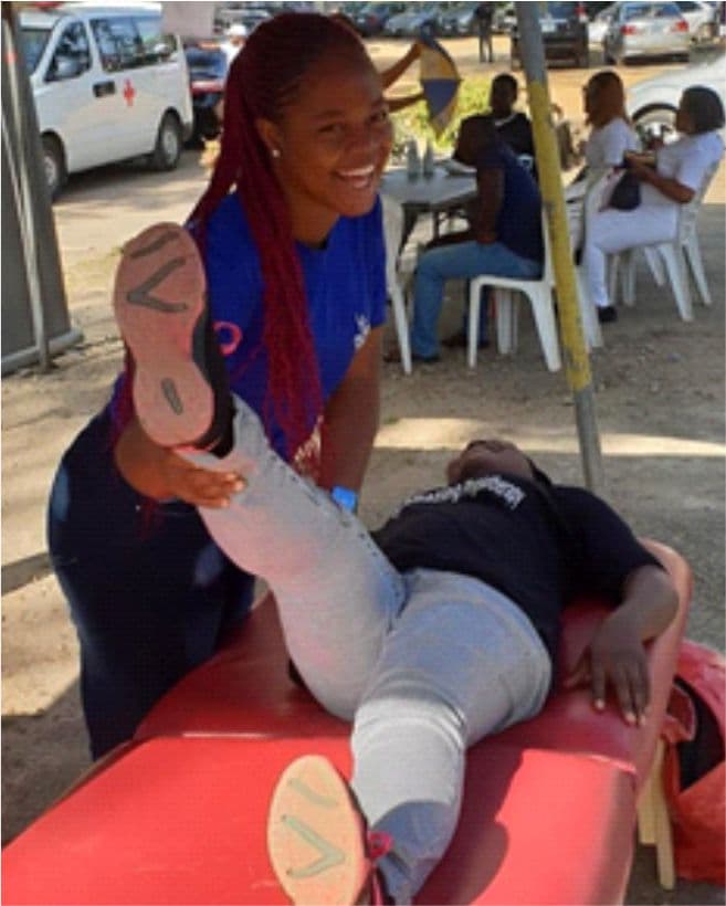Amazing Physiotherapy providing movement support at an outdoor event